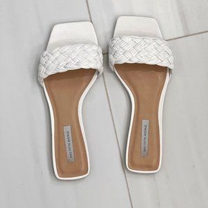 Woven Leather Slides